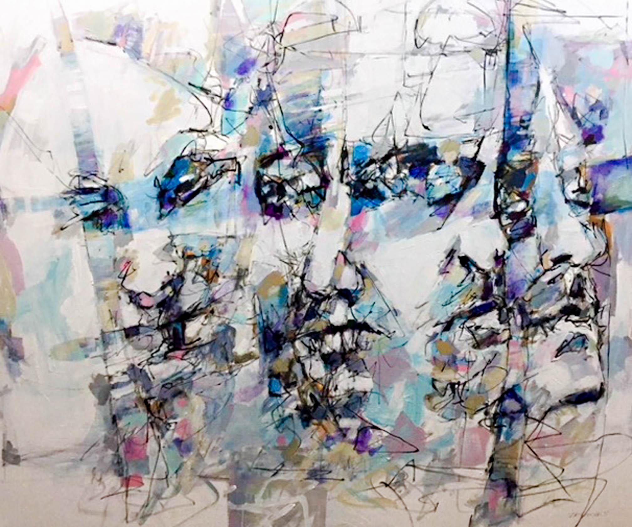 Quelques instants · A Few Moments · 55 × 55 · Michel Desroches.